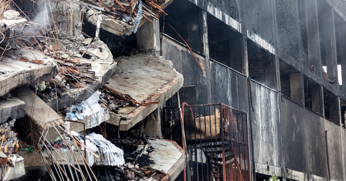 a close up of an old building