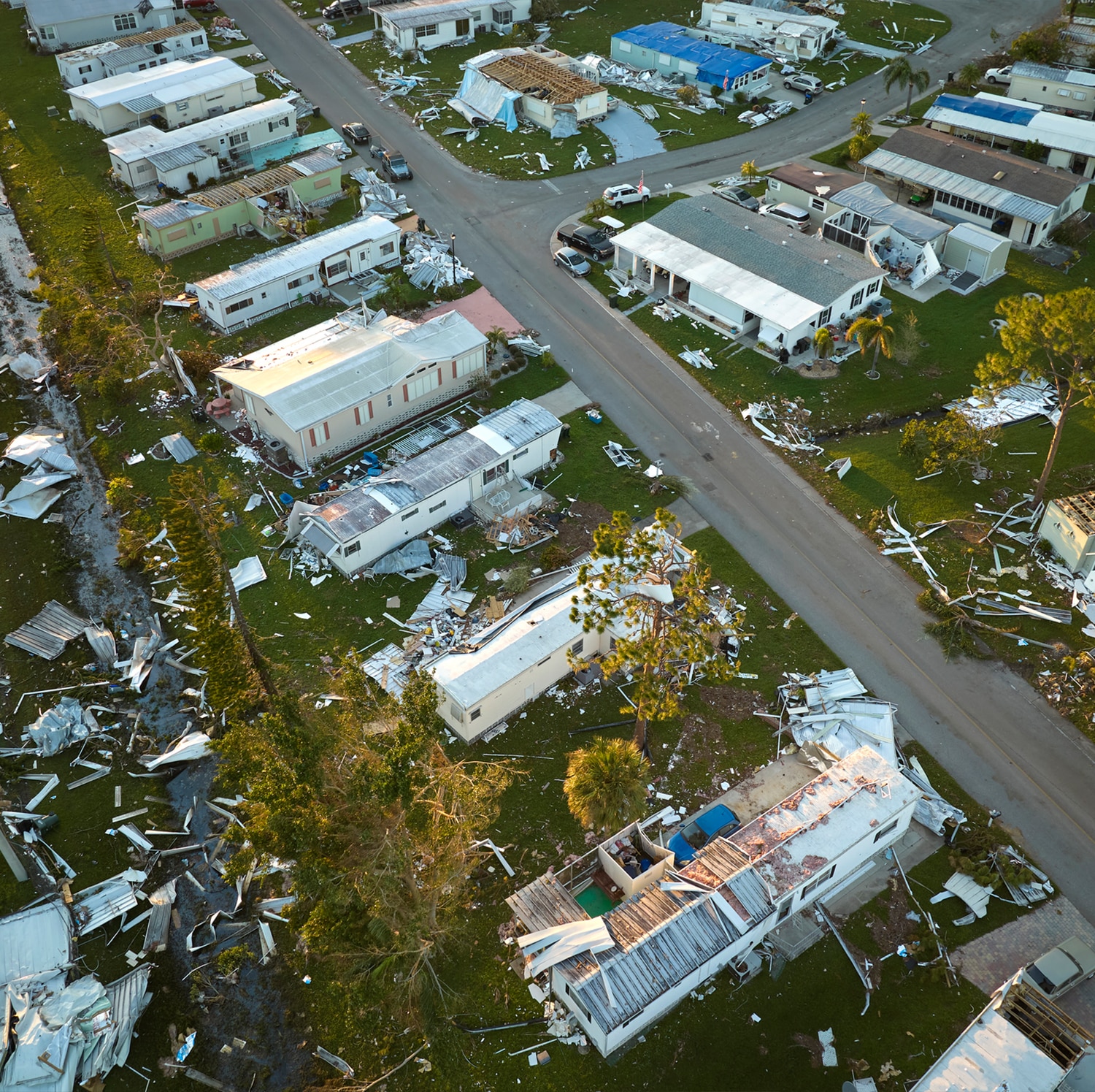 Houses damages by storm